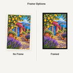 Lemon Tree Mediterranean Courtyard — No Frame and Framed style comparison