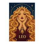 Finished white-background diamond painting of Leo Sunmane Queen