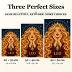 Leo Sunmane Queen diamond painting in 20 by 30, 30 by 40, and 40 by 50 centimeter sizes