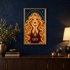 Framed Leo Sunmane Queen diamond painting displayed in a home interior