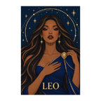 Finished white-background diamond painting of Leo Ember Lioness