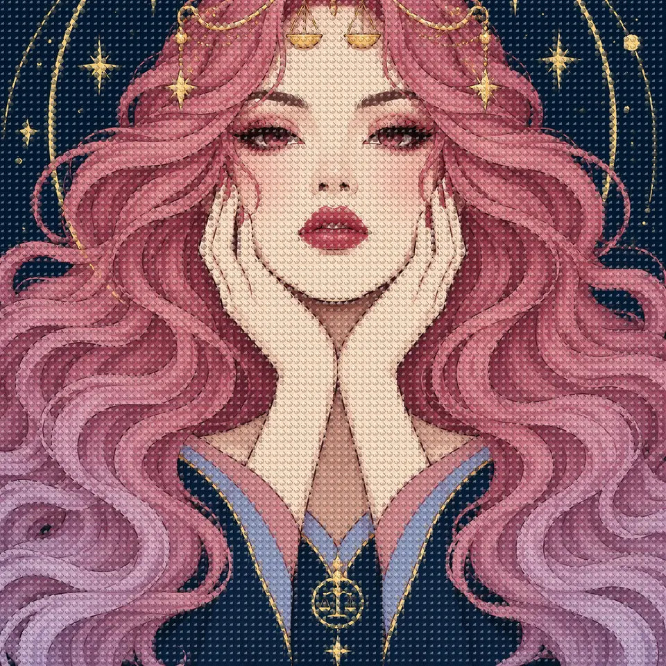 Close-up of sparkling drills on the Libra Rose Balance design