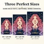 Libra Rose Balance diamond painting in 20 by 30, 30 by 40, and 40 by 50 centimeter sizes