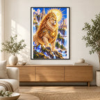 Lion Guardian Sun Crystal finished artwork in home décor