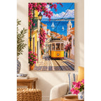 Lisbon Yellow Tram Street home decor scene