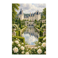 Original Loire Chateau Garden artwork on a white background.