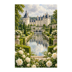 Original Loire Chateau Garden artwork on a white background.