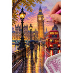 London Big Ben Rainy Sunset diamond placement process