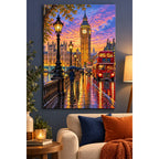 London Big Ben Rainy Sunset home decor scene