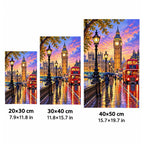 London Big Ben Rainy Sunset size guide