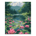 Original artwork for Lotus River Haven Diamond Painting Kit