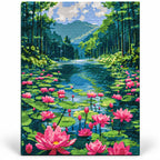 Finished diamond painting for Lotus River Haven Diamond Painting Kit