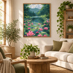 Home decor scene for Lotus River Haven Diamond Painting Kit