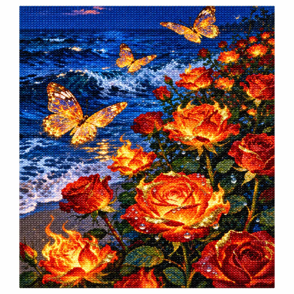 Luminous Butterflies and Fiery Roses: finished