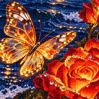 Luminous Butterflies and Fiery Roses: detail