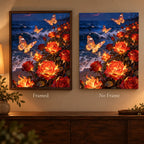 Luminous Butterflies and Fiery Roses: frame comparison