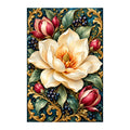 Original white-background artwork of Magnolia Blossom Celadon Frame