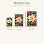 Magnolia Blossom Celadon Frame diamond painting in 20 by 30, 30 by 40, and 40 by 50 centimeter sizes