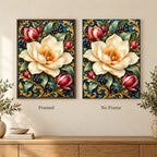 Framed and no-frame options for the Magnolia Blossom Celadon Frame diamond painting