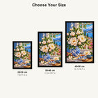 Magnolia Window Teacup — size comparison for 20 × 30, 30 × 40 and 40 × 50 cm