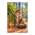 Original white-background artwork of Maine Coon Fern Room