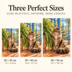 Maine Coon Fern Room diamond painting in 20 by 30, 30 by 40, and 40 by 50 centimeter sizes