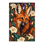 Original white-background artwork of Maned Wolf Moonflower Frame