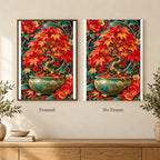 Framed and no-frame options for the Maple Bonsai Jewel Canopy diamond painting