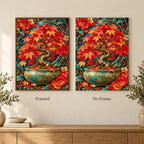 Framed and no-frame options for the Maple Bonsai Jewel Canopy diamond painting
