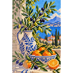 Mediterranean Olive Citrus Diamond Painting Kit diamond and canvas detail