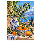 Mediterranean Olive Citrus Diamond Painting Kit finished diamond artwork on white background