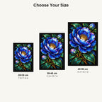 Midnight Blue Camellia Diamond Painting Kit — Size guide