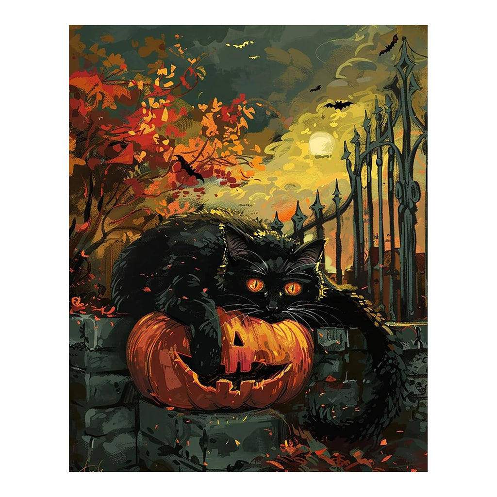 Original artwork for Midnight Guardian Diamond Painting Kit