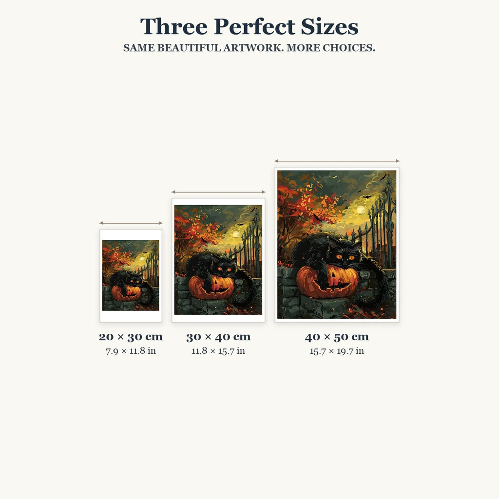 Size guide for Midnight Guardian Diamond Painting Kit