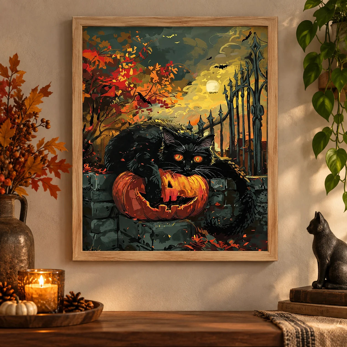 Home decor scene for Midnight Guardian Diamond Painting Kit