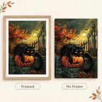 Framed and no-frame comparison for Midnight Guardian Diamond Painting Kit