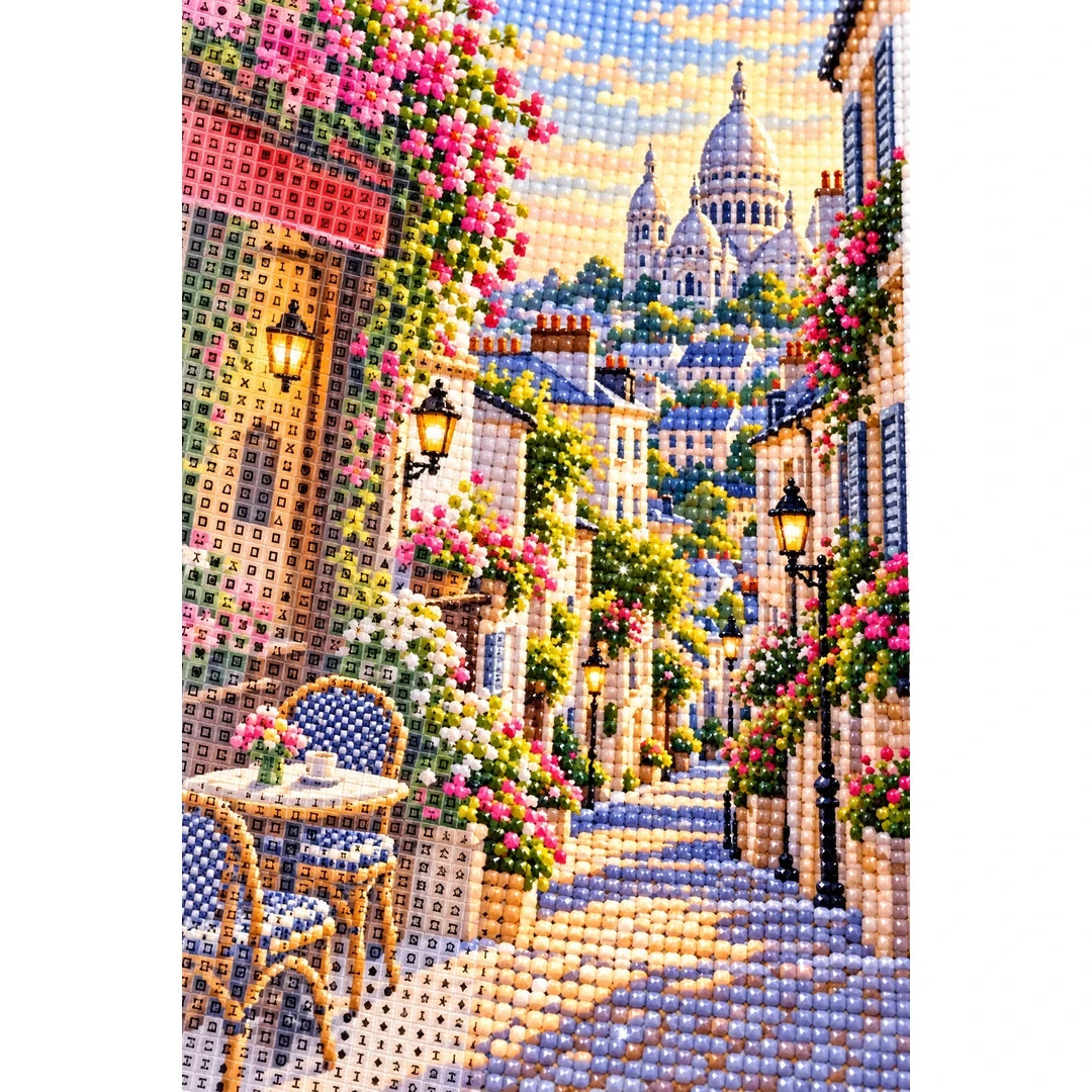 Montmartre Flower Street diamond and canvas detail
