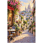 Montmartre Flower Street original artwork on white background
