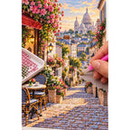 Montmartre Flower Street diamond placement process