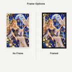 Moon Goddess White Owl No Frame and Framed comparison