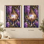 Framed and no-frame options for the Moon Lantern and Wisteria diamond painting