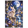 Moon Rabbit Celestial Garden original artwork on white