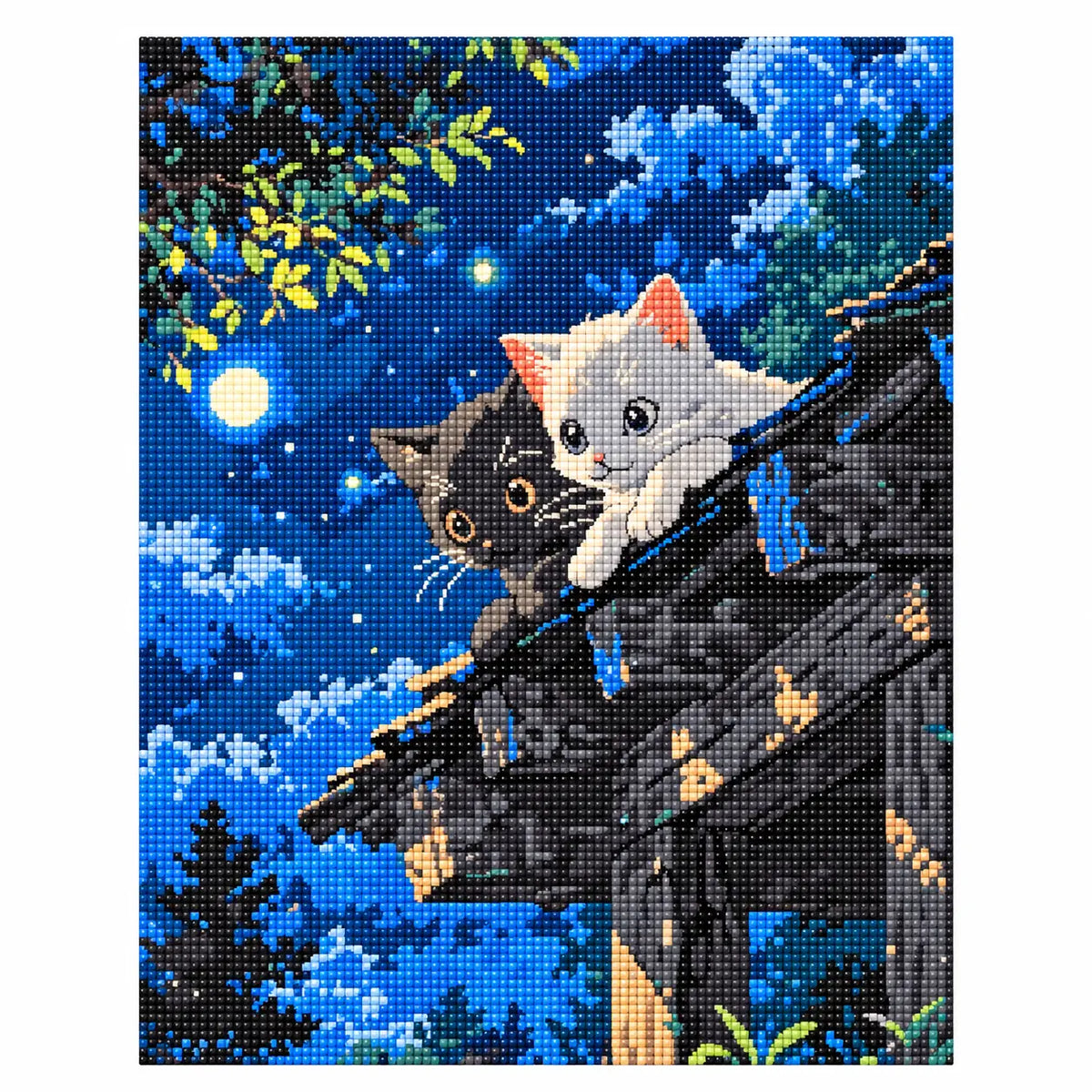 Finished diamond painting for Moonlight Curiosity Diamond Painting Kit