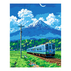 Original artwork for Moonlit Mountain Journey Diamond Painting Kit