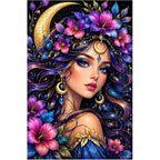 Moonlit Purple Flower Queen Diamond Painting Kit — original white-background artwork