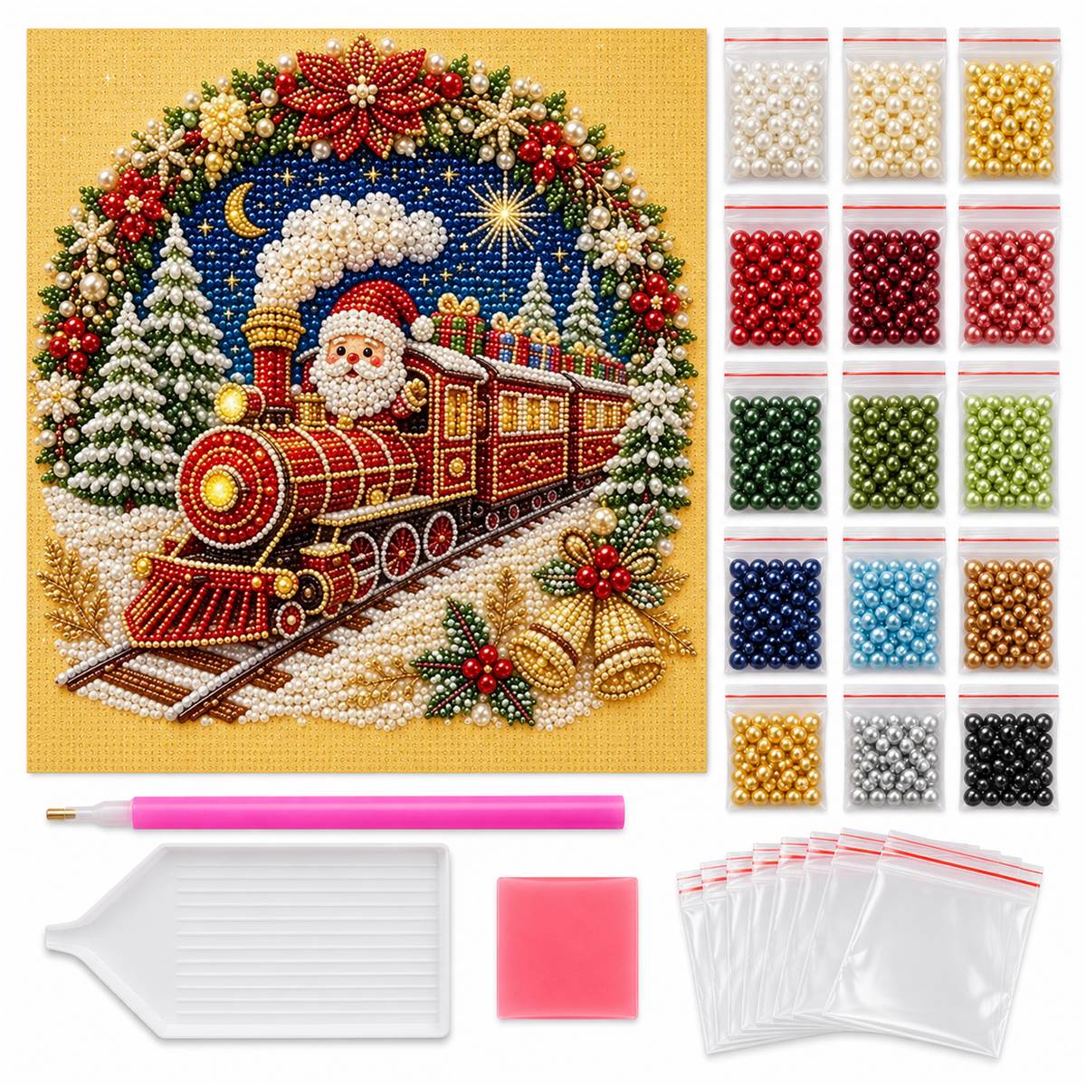 Moonlit Santa Christmas Train — kit image