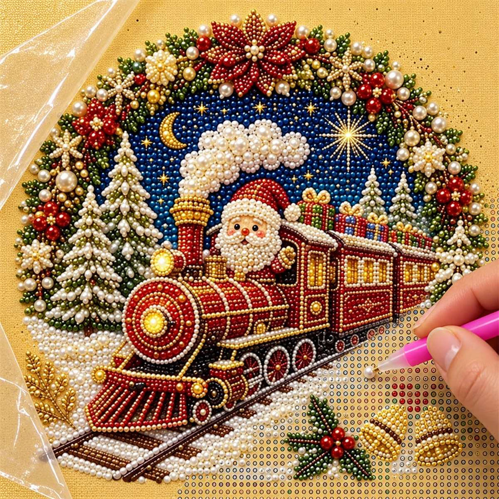 Moonlit Santa Christmas Train — process image