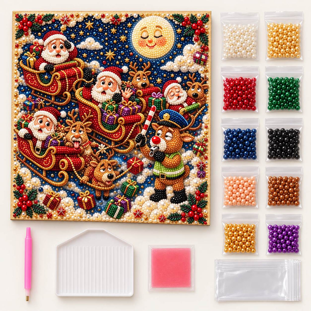 Moonlit Santa Sleigh Parade — kit image