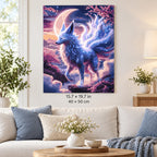 Moonlit Spirit Fox shown in a styled room with 15.7 × 19.7 in and 40 × 50 cm dimensions