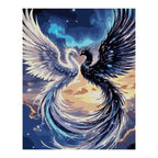 Moonlit White Phoenix completed artwork on a clean white background